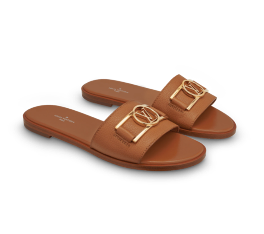 Dép Louis Vuitton Lock It Flat Mules ‘Cognac Brown’ 1A64ZO - Ảnh 2