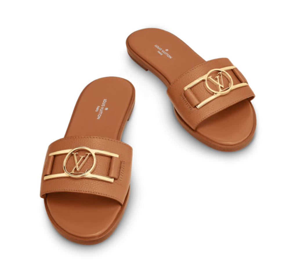 Dép Louis Vuitton Lock It Flat Mules ‘Cognac Brown’ 1A64ZO - Ảnh 3