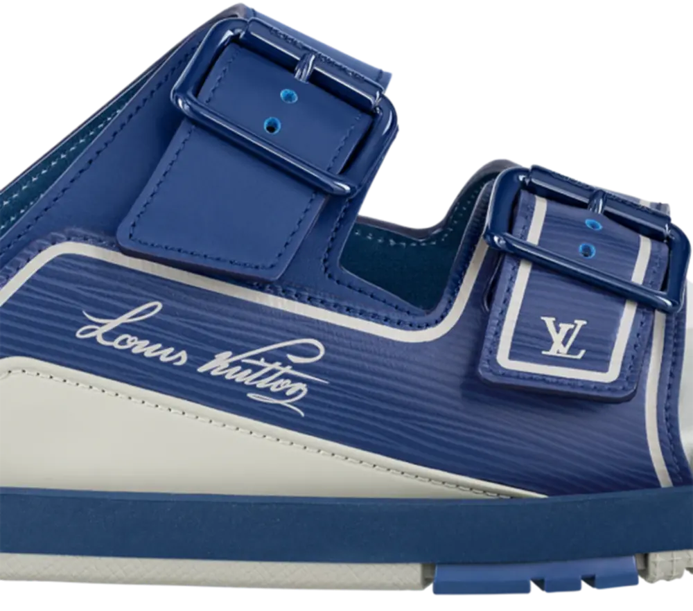 Dép Louis Vuitton LV Trainer Mules ‘Blue’ 1AA6SC - Ảnh 4