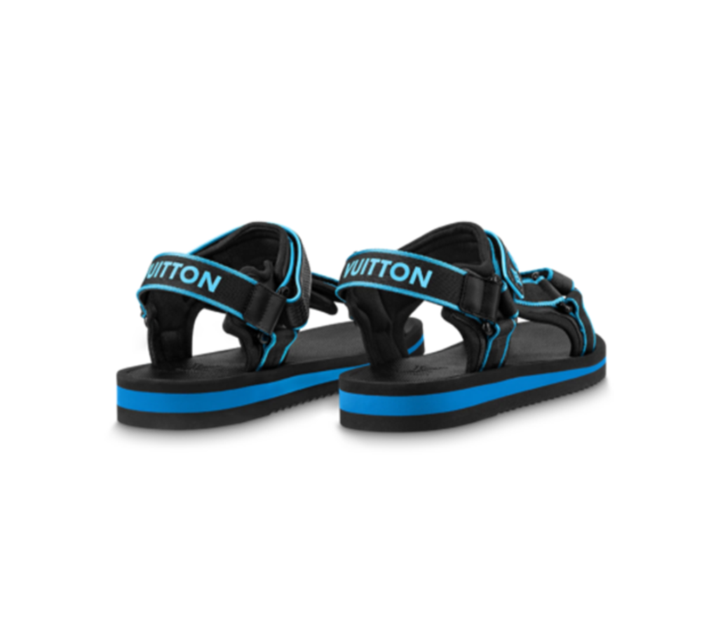 Dép Louis Vuitton Panama Sandals ‘Black Blue’ 1AA4GB - Ảnh 3