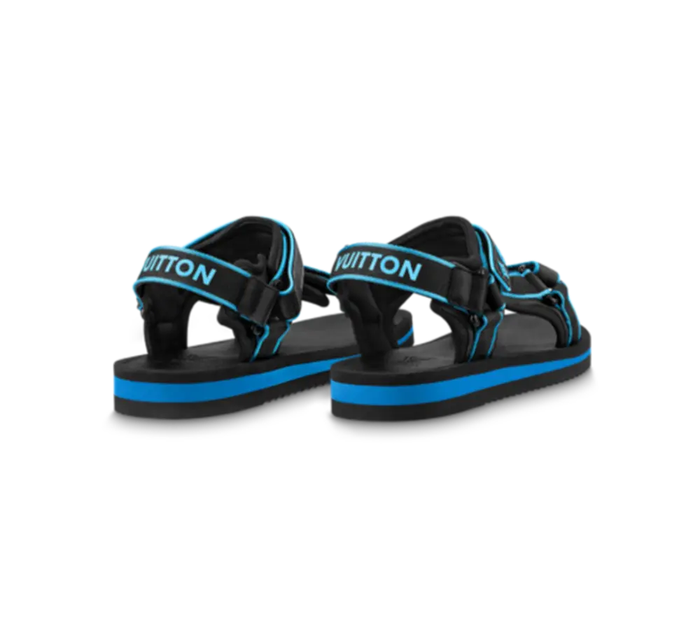 Dép Louis Vuitton Panama Sandals ‘Black Blue’ 1AA4GB - Ảnh 3