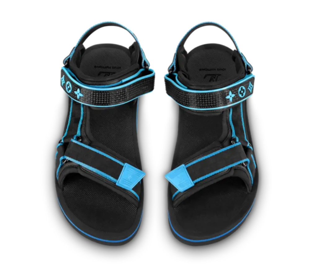 Alternative view of Dép Louis Vuitton Panama Sandals ‘Black Blue’ 1AA4GB