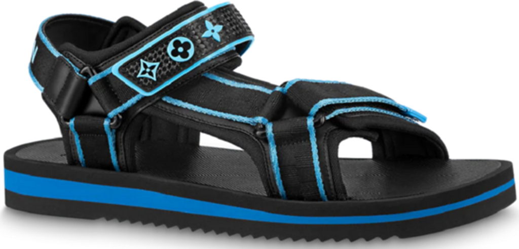 Dép Louis Vuitton Panama Sandals ‘Black Blue’ 1AA4GB