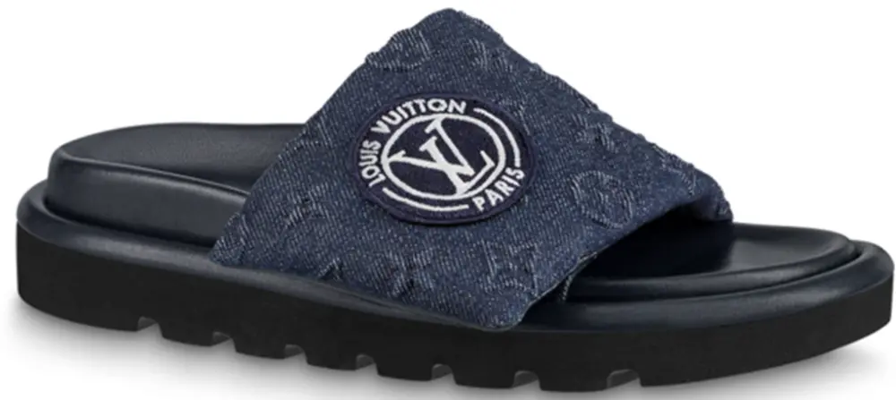 Dép Louis Vuitton Pool Pillow Flat Comfort Mules ‘Blue’ 1AABLU