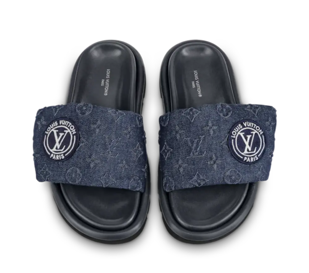 Dép Louis Vuitton Pool Pillow Flat Comfort Mules ‘Blue’ 1AABLU - Ảnh 3