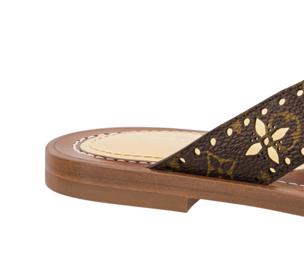 Dép Louis Vuitton Sunny Flat Sandals ‘Gold’ 1A9POQ - Ảnh 4