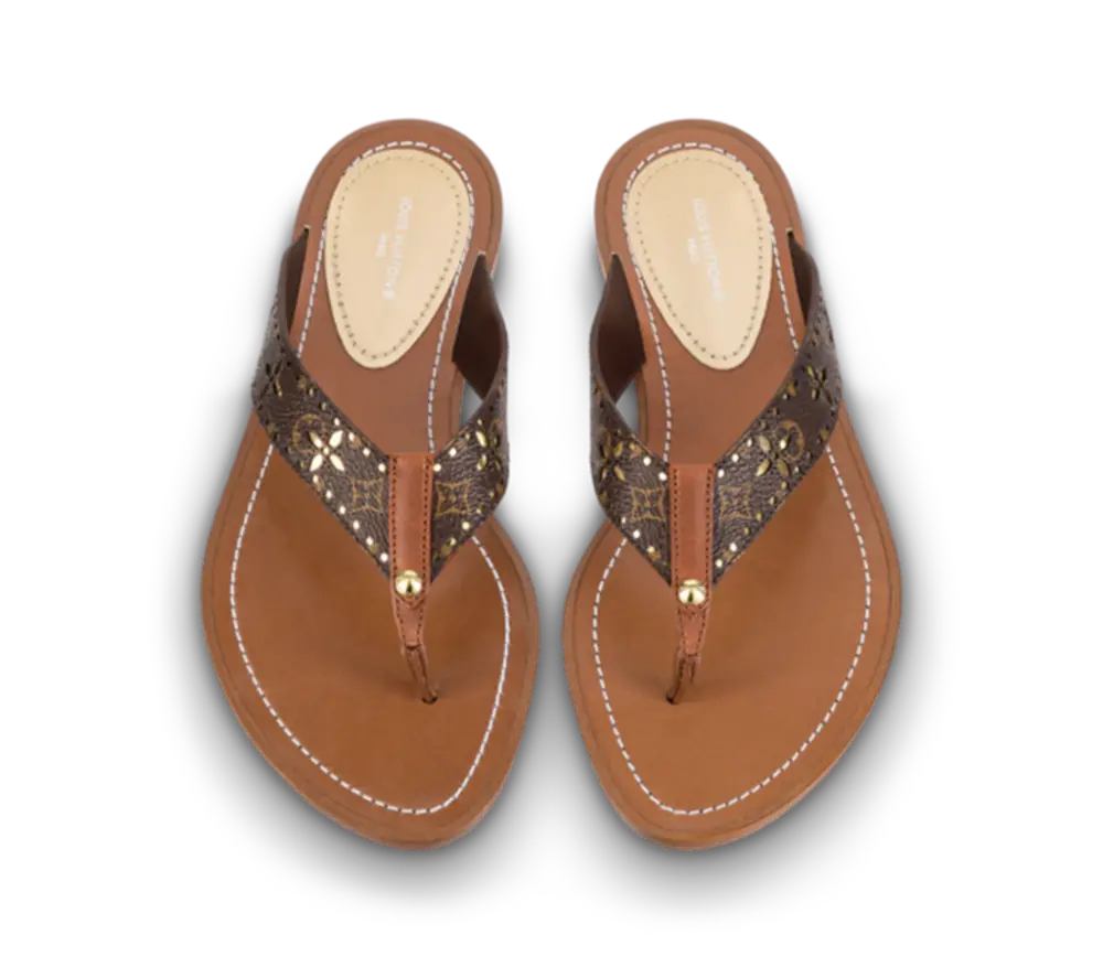 Dép Louis Vuitton Sunny Flat Sandals ‘Gold’ 1A9POQ - Ảnh 3