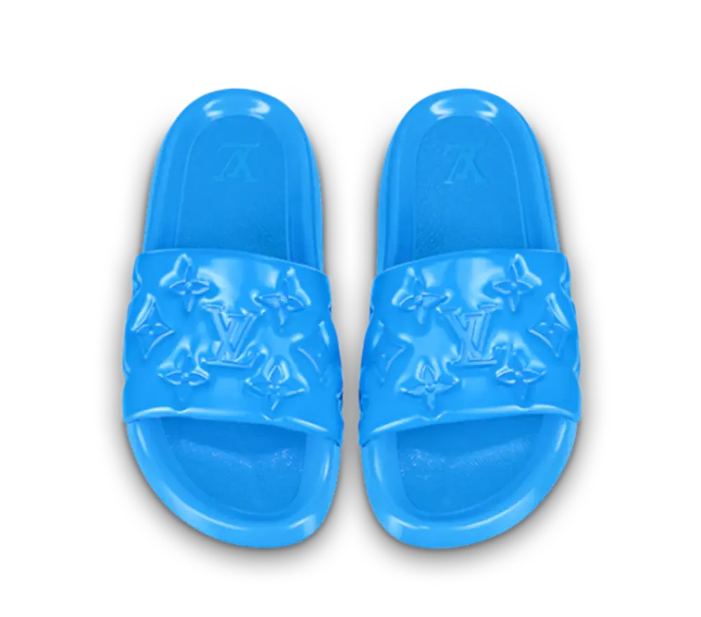 Dép Louis Vuitton Waterfront Mules ‘Blue’ 1A9ZM7 - Ảnh 3