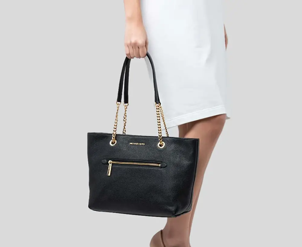 Túi Michael Kors Medium Front Zip Chain Tote 'Black' 35F2GTTT2L-BLACK - Ảnh 3
