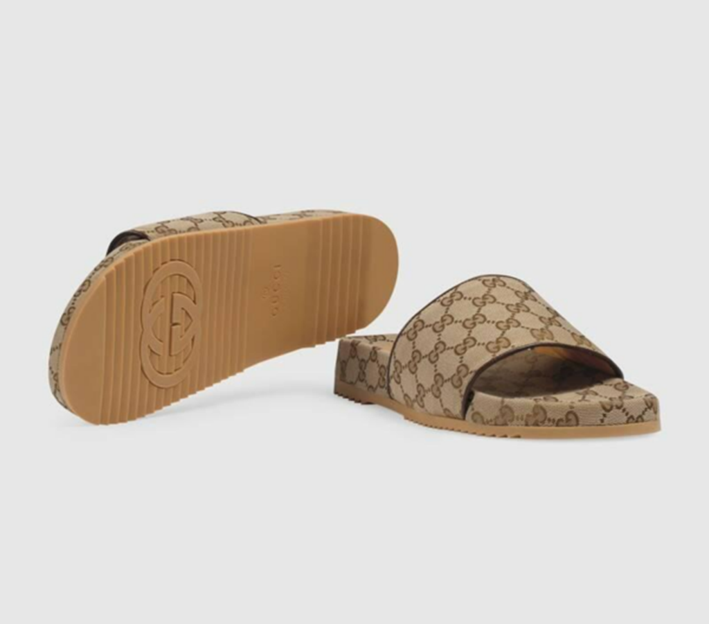 Dép Gucci Beige & Brown-GG Canvas Slides 624695-H6320-9763 - Ảnh 4