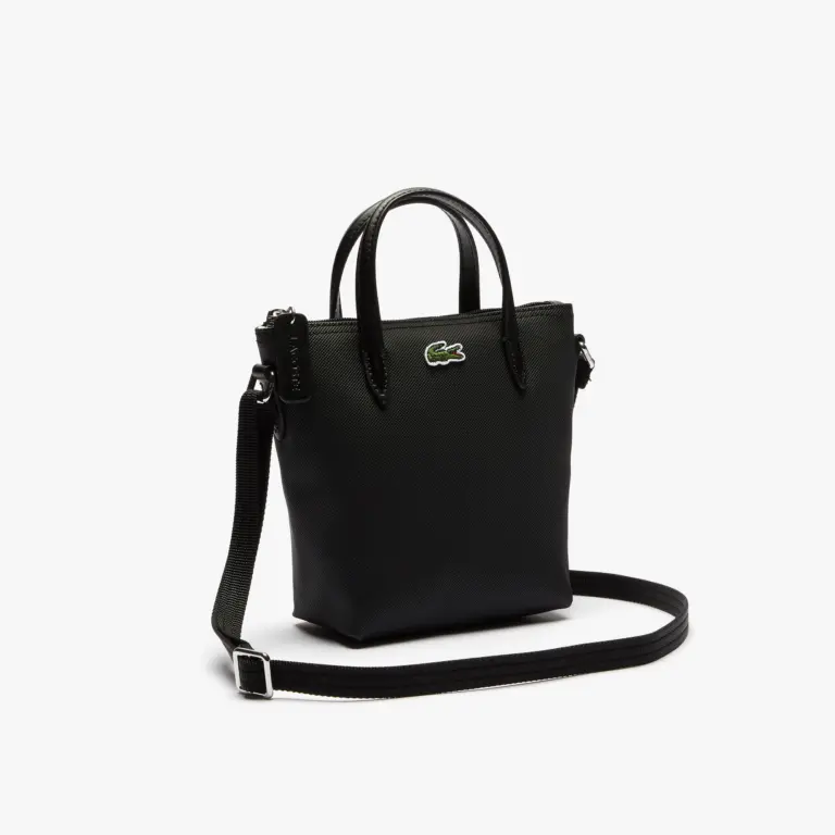 Túi Lacoste L.12.12 Petit Pique Coated Canvas Mini Tote ‘Black’ NF2609P53G-000 - Ảnh 3