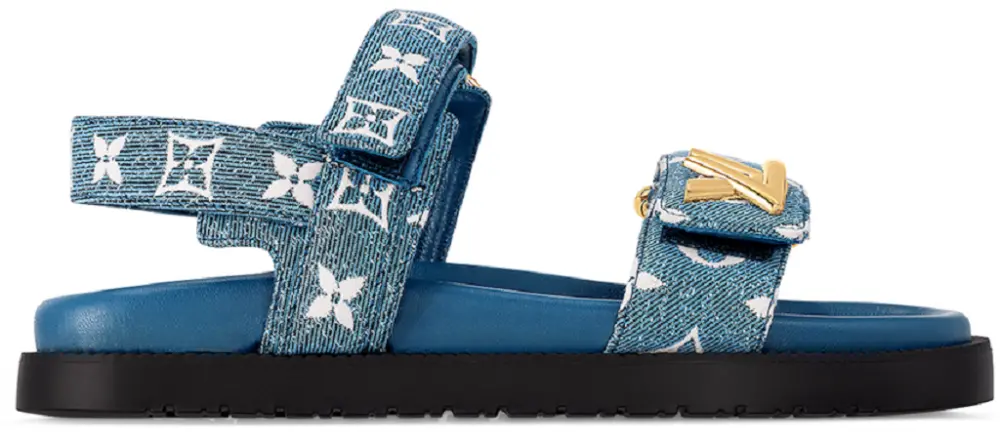 Dép Louis Vuitton LV Sunset Flat Comfort Sandals 'Blue' 1AC4OB