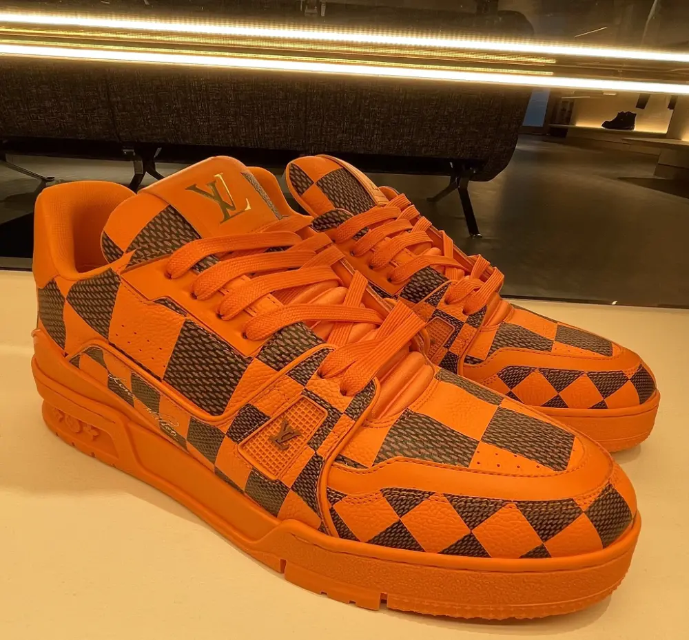 Giày Louis Vuitton LV Trainers 'Orange' 1ACN5S - Ảnh 4