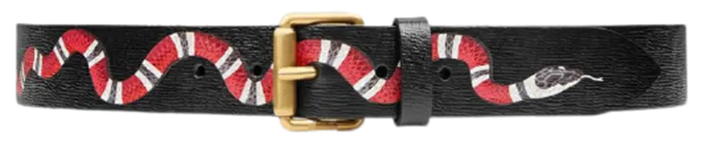 Thắt Lưng Gucci Ravelluso Leather Belt With Kingsnake Detail 434520-DNI1T-1058
