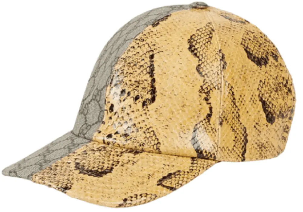 Mũ Gucci GG Supreme Python Baseball ‘Beige Ebony’ 727462-4HAVF-9775