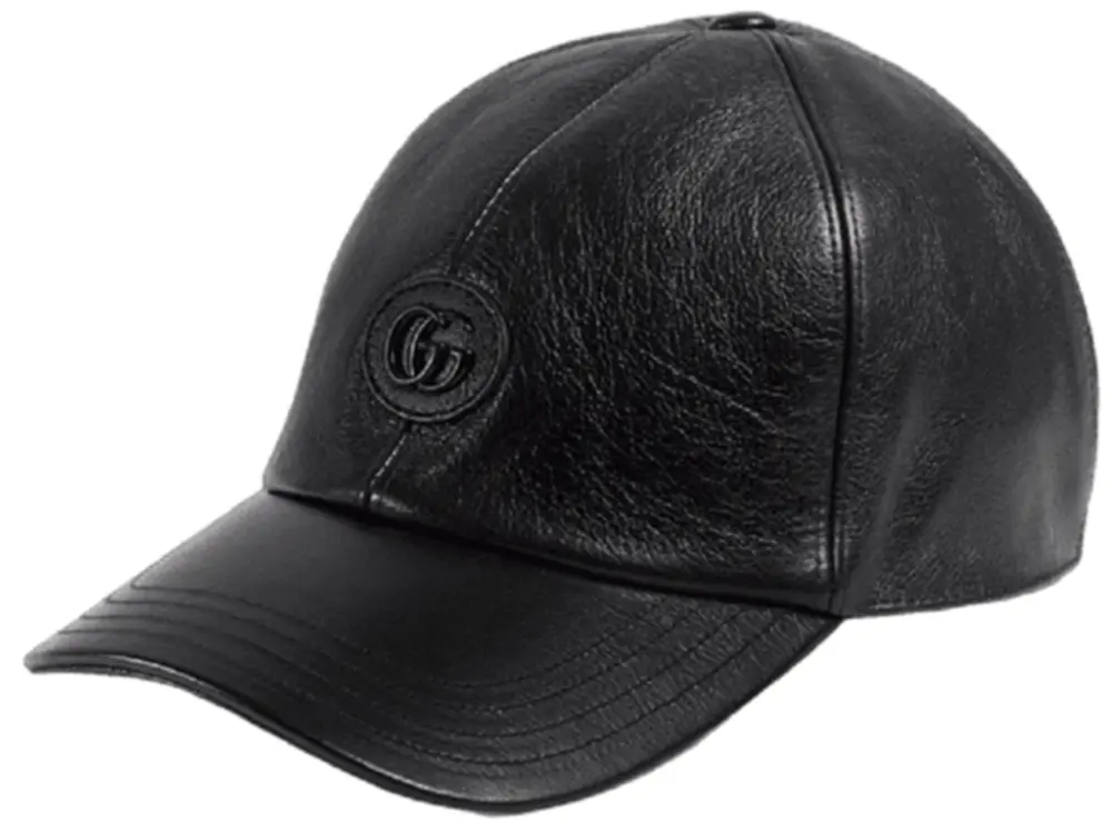 Mũ Gucci Leather baseball Double G ‘Black’ 727238-4HAU4-1000