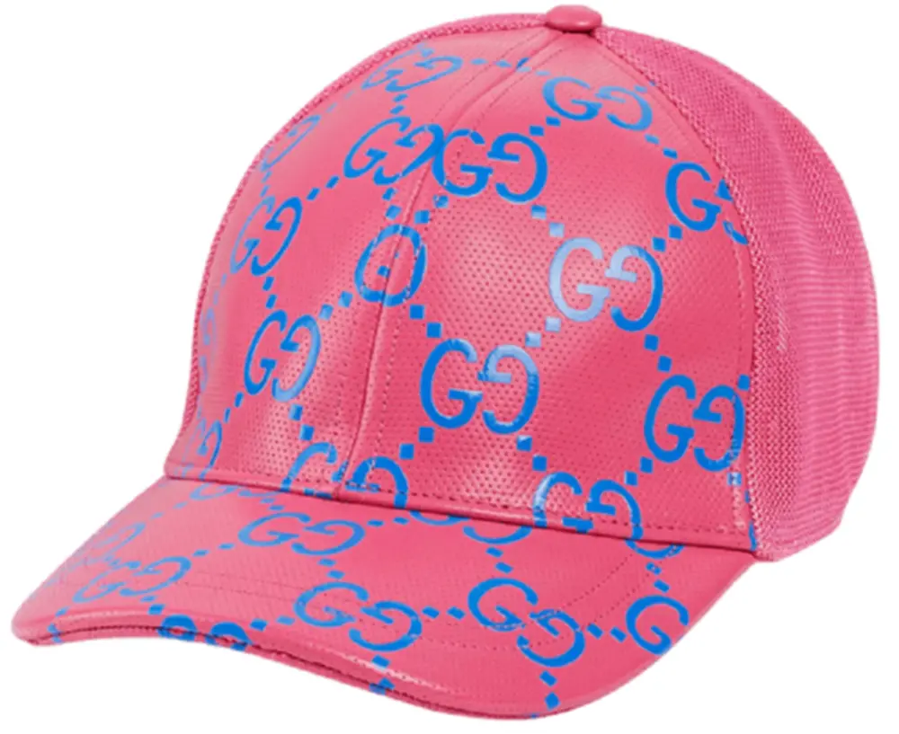 Mũ Gucci GG Leather Baseball ‘Pink Blue’ 728853-4HAWH-8972