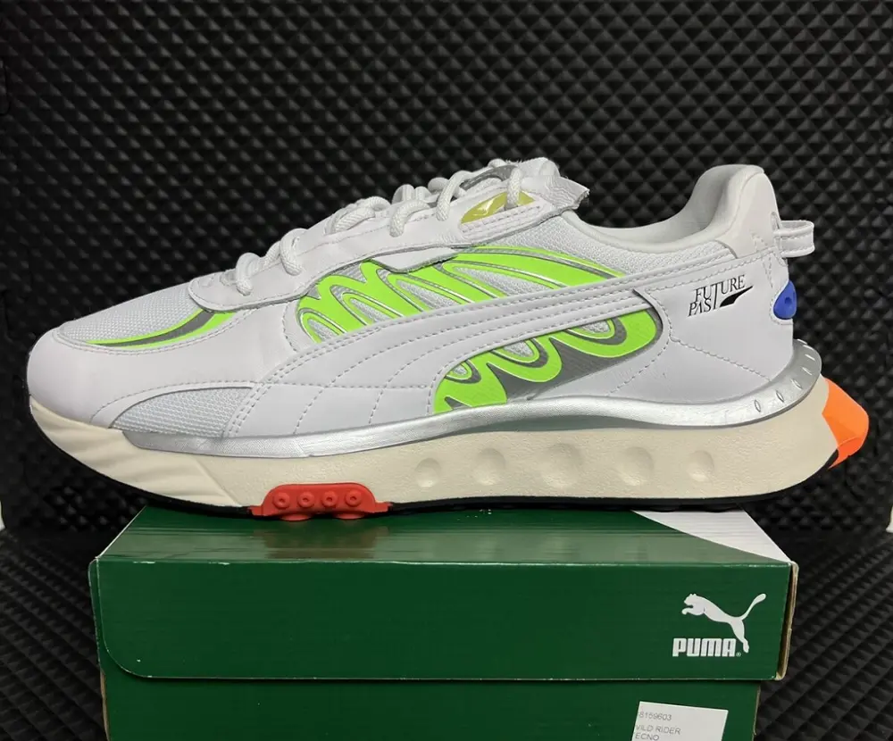 Giày Puma Wild Rider Techno 'White Green Glare' 381596-03 - Ảnh 4