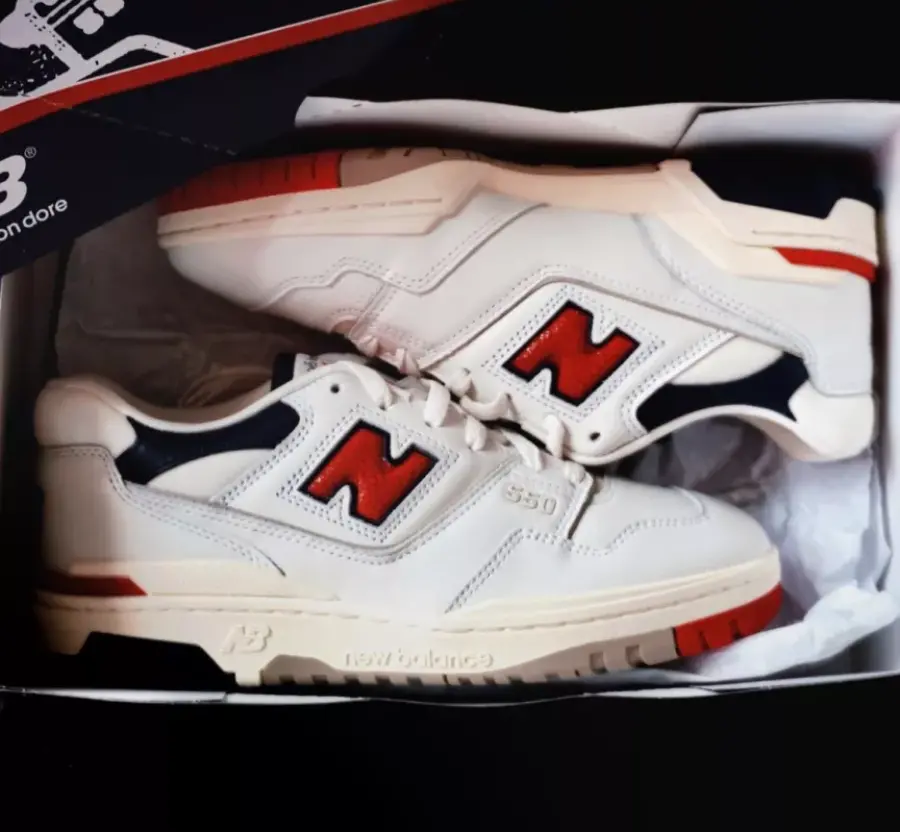 Giày New Balance Aimé Leon Dore x 550 ‘Red Navy’ BB550A3 - Ảnh 4