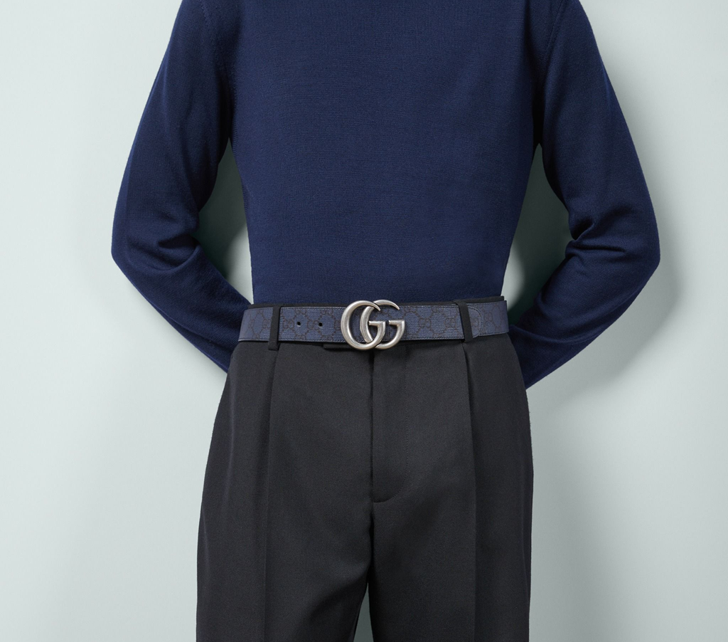 Thắt Lưng Gucci GG Marmont Reversible Belt ‘Dark Blue’ 627055-FACJT-8441 - Ảnh 2