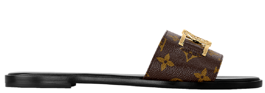 Dép Louis Vuitton Lock It Flat Mules 'Brown' 1A64MN