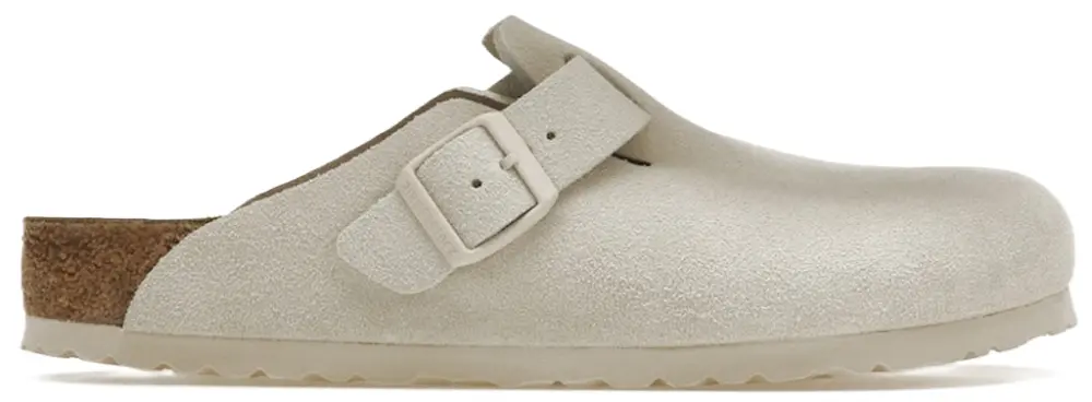 Dép Birkenstock Boston Soft Footbed Suede Leather 'Light Grey' 1024731
