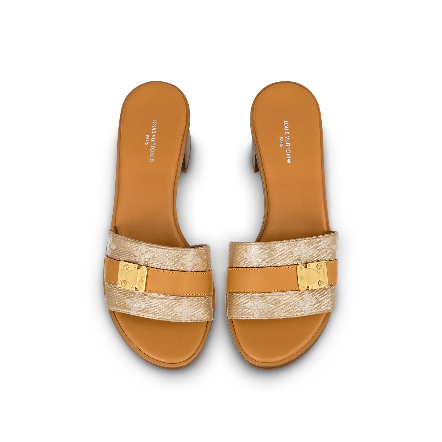 Dép Louis Vuitton Lock It Mules 'Gold' 1ABVE8 - Ảnh 3