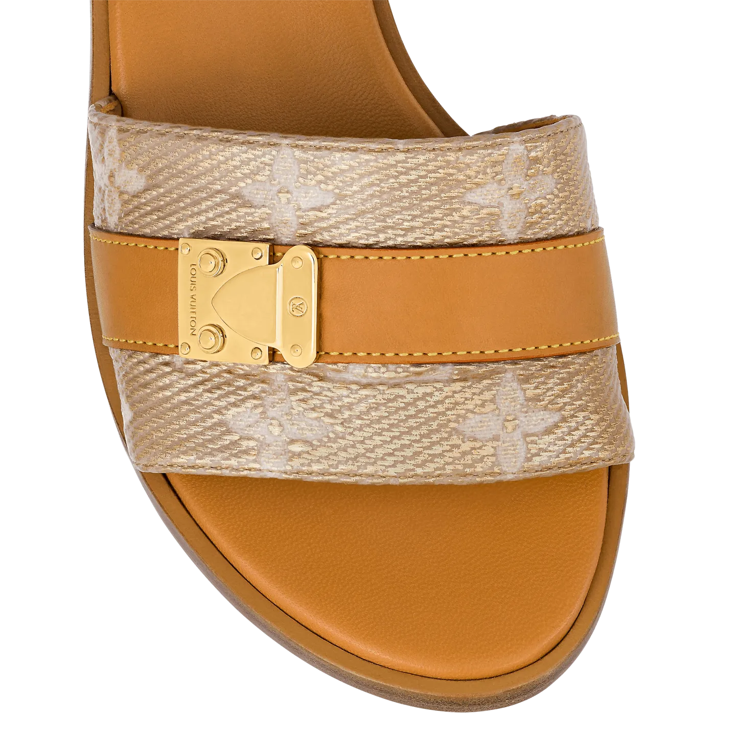 Dép Louis Vuitton Lock It Mules 'Gold' 1ABVE8 - Ảnh 2