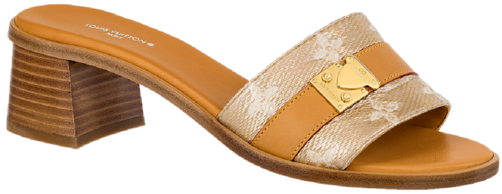 Dép Louis Vuitton Lock It Mules 'Gold' 1ABVE8