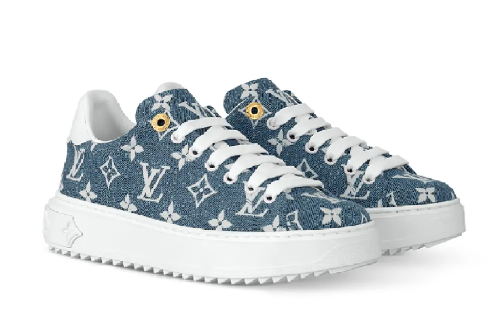 Giày Louis Vuitton Time Out Trainers 'Blue' 1AC28U - Ảnh 4