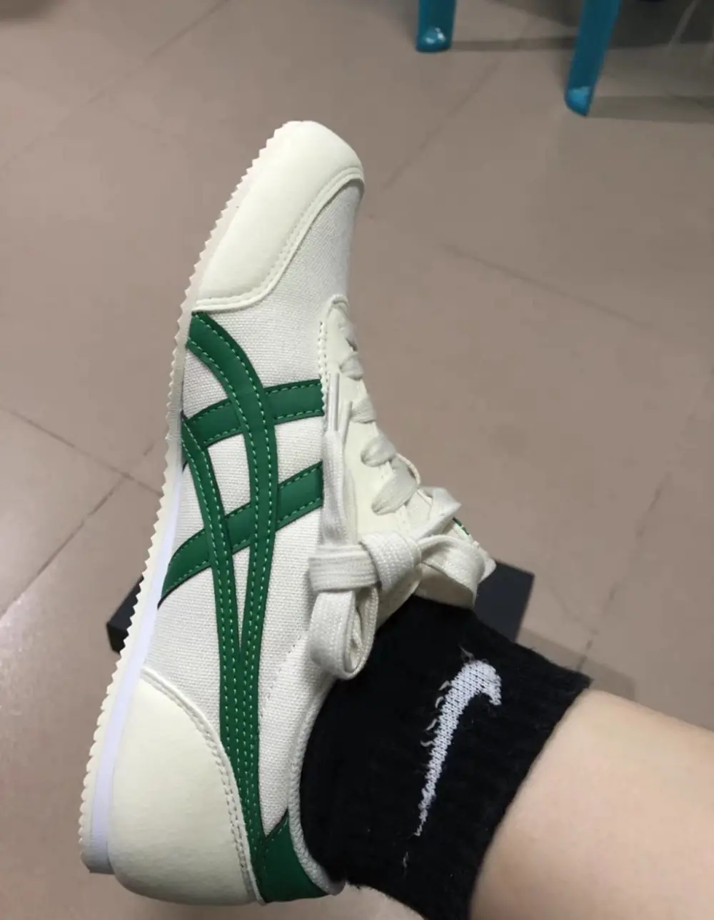 Giày Onitsuka Tiger Unisex Track Trainer White/Green 1183B476-102 - Ảnh 7