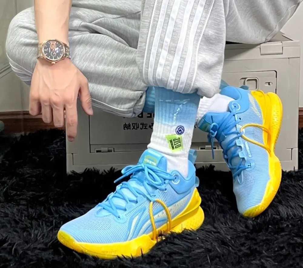 Giày Lining Speed 8 Premium 'Sea Blue Yellow' ABAS015-7 - Ảnh 3