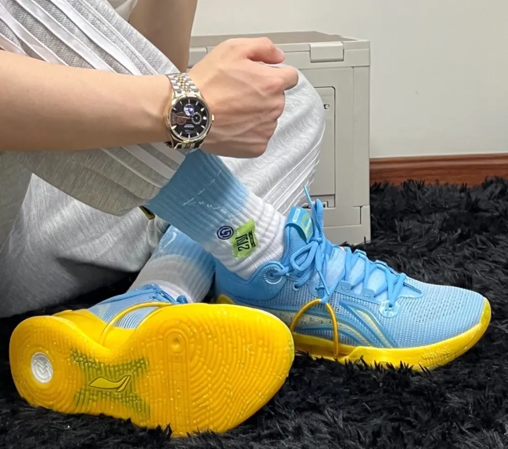 Giày Lining Speed 8 Premium 'Sea Blue Yellow' ABAS015-7 - Ảnh 4