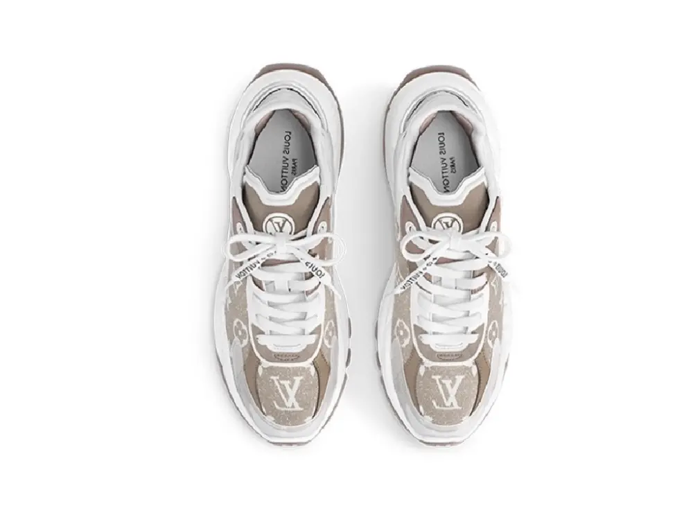 Giày Louis Vuitton Run 55 Trainers 'Beige' 1AC28E - Ảnh 5