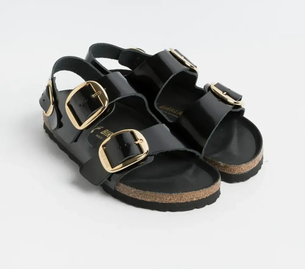 Dép Birkenstock Milan 'Shine Black' 1024211 - Ảnh 3
