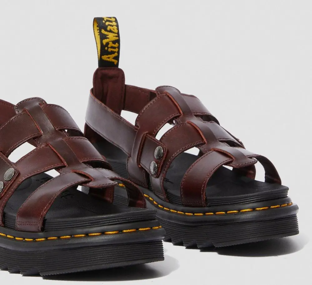 Dép Dr.Martens Terry Leather Strap ‘Brown’ 23521211 - Ảnh 3