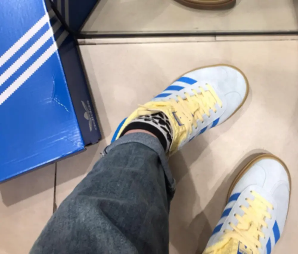 Giày Adidas Gazelle Bold ‘Almost Blue Yellow’ IE0430 - Ảnh 4