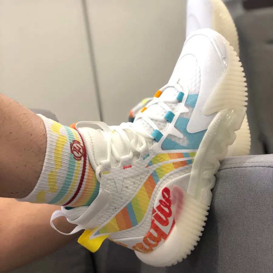 Giày Li-Ning Badfive 2 High ‘White Rainbow’ ABFR001-3 - Ảnh 5