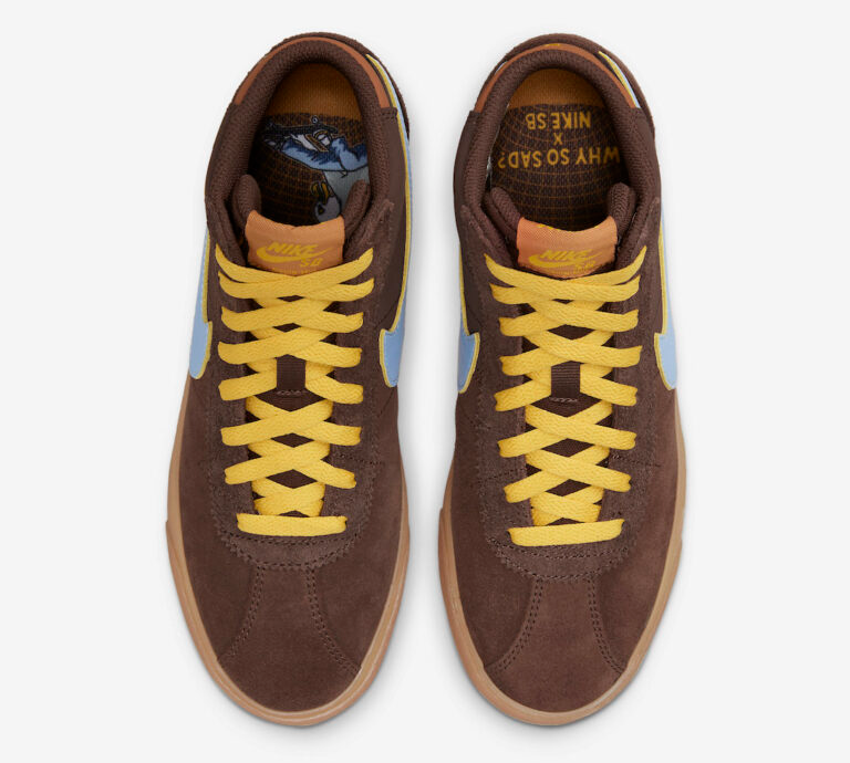 Giày Nike Blazer Mid SB Bruin x Why So Sad ‘Brown’ DX4325-200 - Ảnh 4