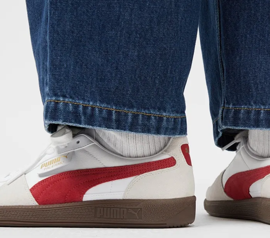 Giày Puma Palermo Leather 'White Club Red' 396464-05 - Ảnh 3