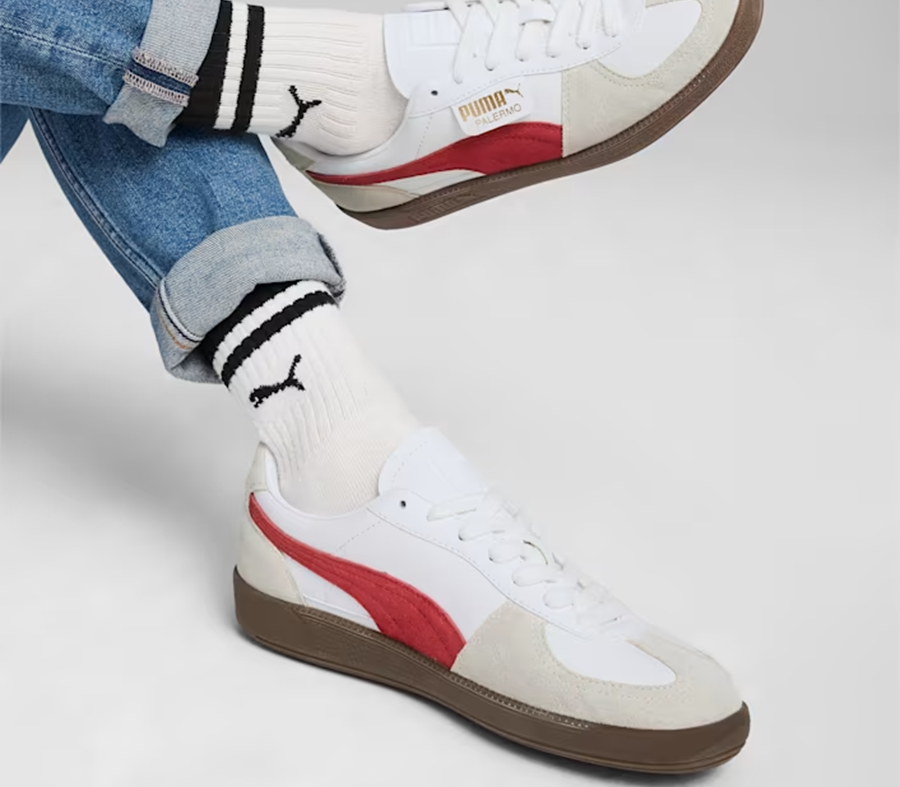 Giày Puma Palermo Leather 'White Club Red' 396464-05 - Ảnh 2