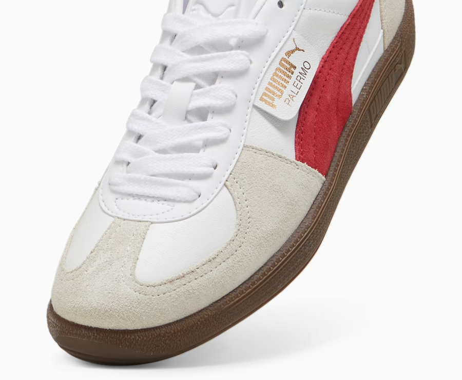 Giày Puma Palermo Leather 'White Club Red' 396464-05 - Ảnh 5