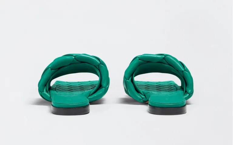 Dép Bottega Veneta Lido Flat Sandal ‘Acid Turquoise’ 608853VBSS03227 - Ảnh 3