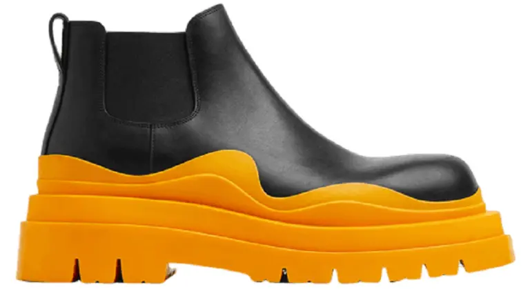 Giày Bottega Veneta Tire Ankle Chelsea Boot ‘Black Tangerine’ 630281VBS501384