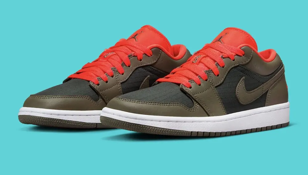 Giày Nike Jordan 1 Low SE Newsprint 'Olive Grey' DQ6076-002 - Ảnh 3