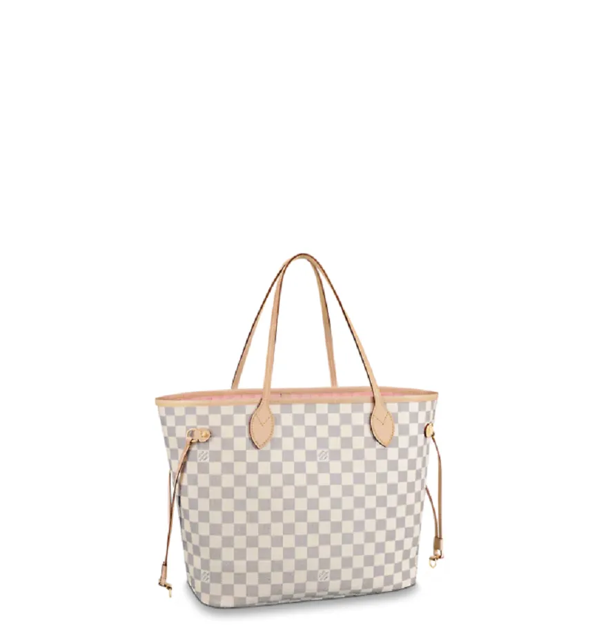 Túi Louis Vuitton Neverfull MM Damier Azur 'Rose Ballerine Pink' N41605 - Ảnh 5