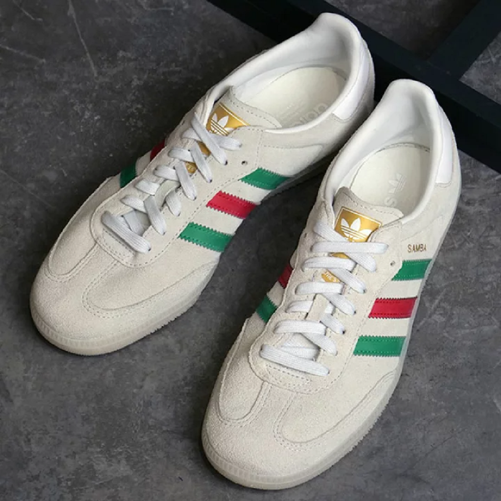 Giày Adidas Samba OG 'Crystal White Green Scarlet' IG1826 - Ảnh 6