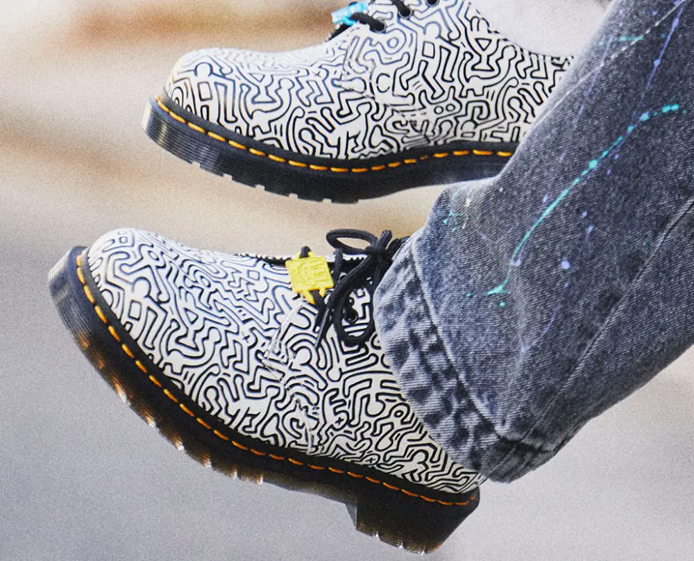 Giày Dr. Martens Keith Haring 1461 Printed Leather 'Black' 26833009 - Ảnh 3