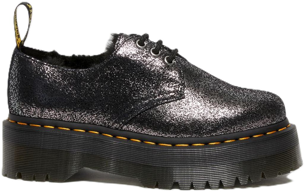 Giày Dr. Martens 1461 Faux Fur-Lined Metallic Leather 'Black' 27957012