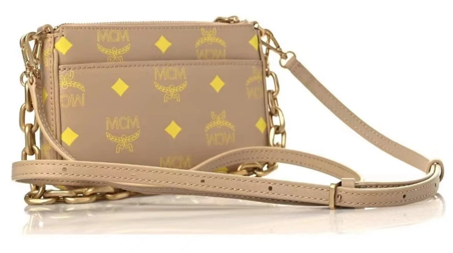 Túi MCM Pouch In Color Splash Logo Leather 'Beige' MYZCSSX01I6001 - Ảnh 4